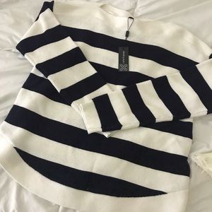 Blue and white stripe sweater